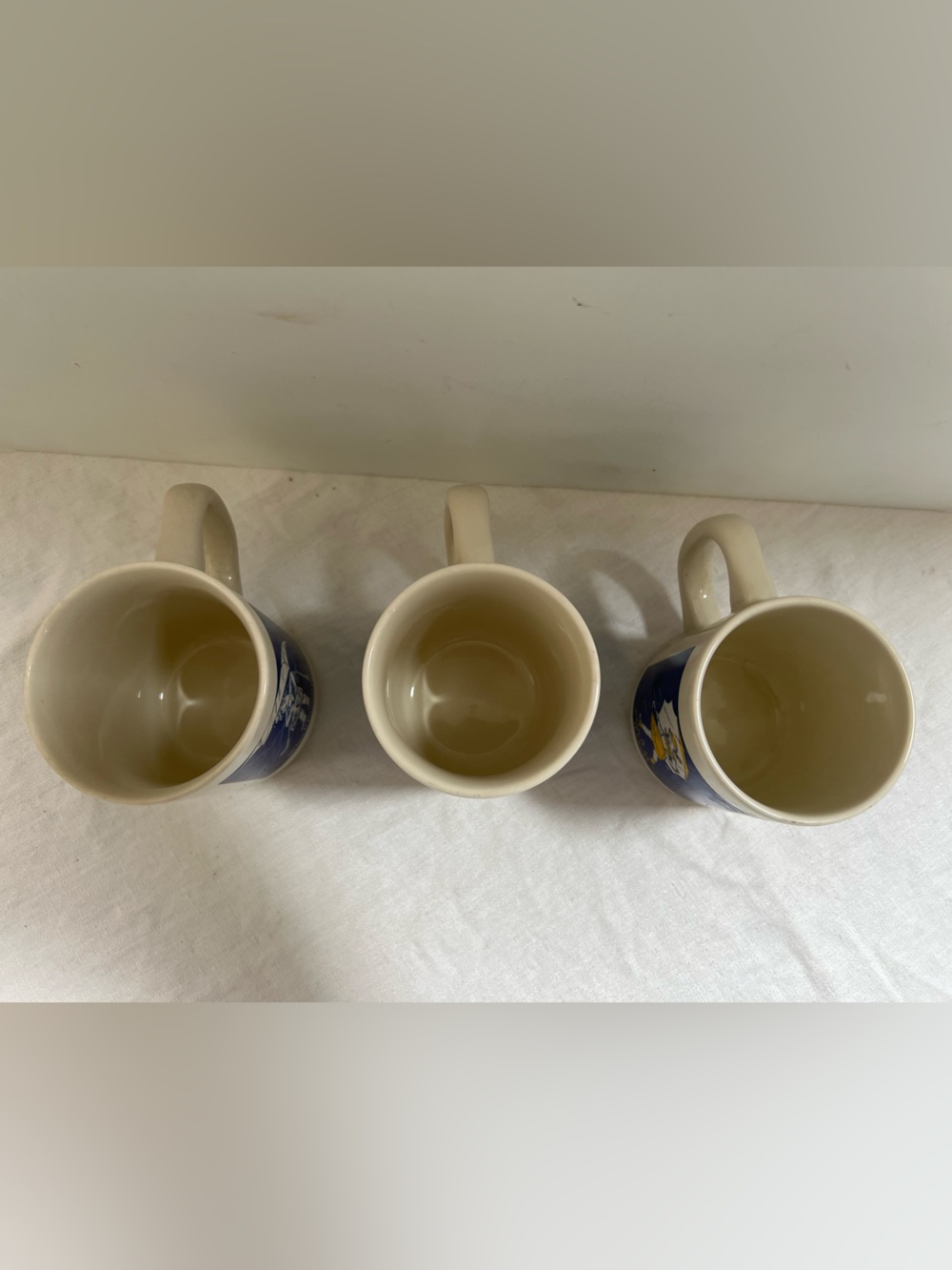 Morton Salt Coffee Cup Mugs (3) 1914 1921 1956 When It Rains It Pours Umbrella - Picture 5 of 10
